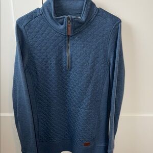Women’s Blue Quilted Sweater 1/4 zip Large